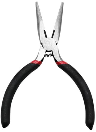 Alicates de punta de aguja de 5 pulgadas, alicates de punta larga para operaciones precisas, mantenimiento, electrónica, fabricación de joyas largas