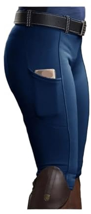 RUWLFE Dam häst racing ficka höftlyft ridning tights ridbyxa ridbyxor knäbyxor ridning leggings för kvinnor, BLÅ, XL