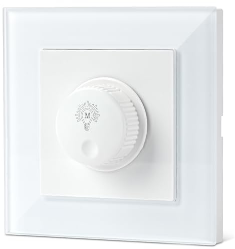 AXFEE Interrupteur Variateur de Lumiere, AC 220-240V/50Hz interrupteur dimmable pour led, Variateur de Lumiere LED 5-200w, Variateur LED Rotatif, pour Incandescentes et Dimmable Lampes LED
