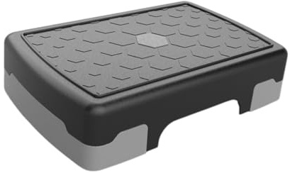 Stepper Aeróbico, Tabla de Equilibrio, Step para Entrenamiento Físico y Ejercicios en Casa- Gris Negro