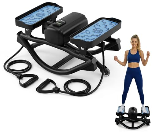 3D Rocking Stepper - Mini Stepper for Home & Office Workout, Low Impact Lateral Motion Exercise Machine for Core & Glutes, Whisper Quiet Under Desk Stepper, Fully Assembled, 330lb Capacity