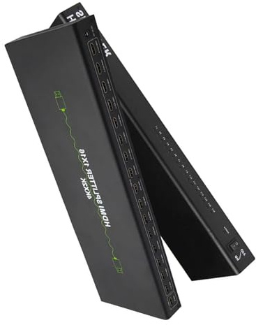 Splitter/schermo Diviso HDMI - Splitter/duplicatore/distributore TV HDMI A 2/4/8/10/16 Porte, Supporta 4K/5MP/1080P 3D Per PS4 PS3 Fire Stick Blue Ray TV Adattatore HDTV Incluso(16 ports)