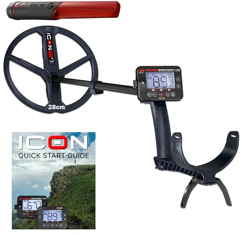 XP Metal Detectors Icon + Pinpointer MI-6 – leistungsstark, einfach, vielseitig, kabelloser Metalldetektor, wasserdicht, 28 cm FMF-Scheibe, ultraleicht, Deus II (ICON-28FMFRC + MI-6)