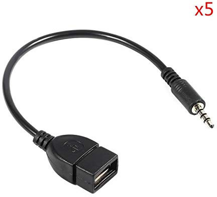 superior ZRL® Convertidor Adaptador Cable de 3.5mm Macho Audio AUX Jack a USB 2.0 Tipo a OTG Hembra para Reproducir música en Coche (20cm)