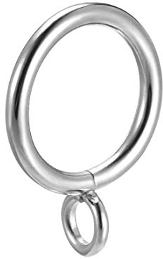uxcell Curtain Rings Metal 1 Inch Inner Dia Drapery Ring for Curtain Rods Silver Tone 24 Pcs