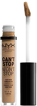 NYX Professional Makeup Can't Stop Won't Stop Contour Concealer - wasserfester flüssiger Abdeckstift, Kaschieren & Highlighten, 3, 5 ml, Caramel 15