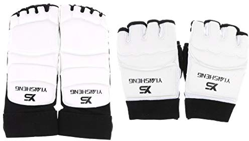 Tubayia 1 par halvhandskar handskydd + 1 par fotskydd Taekwondo kampsporttyper skydd kläder Medium