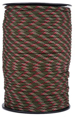 100M Paracord Rolle Seil, 4Mm Flechtleine 9 Strang Fallschirm Schnur Aus Polypropylen Und Polyester Für Camping Outdoor Klettern Survival(Dschungeltarnung) Camping Zelte
