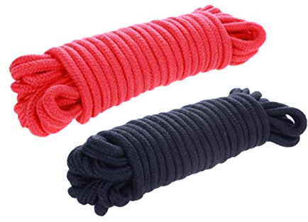 Roluck BDSM Bondage Rope 2 x 10m Set di Corde Bondage Set di Restraint Set per Principianti Set per Sesso SM Corde di Restraint Sex Toy Giochi Bondage Set di Corde Multiuso per Coppie (Rosso + Nero)