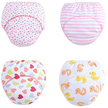 Baby Töpfchen Trainingshose 4er Pack Wasserdicht Baby Lernwindel Trainerhosen Unterwäsche Windeln Windelhose zum Toilettentraining Töpfchentraining