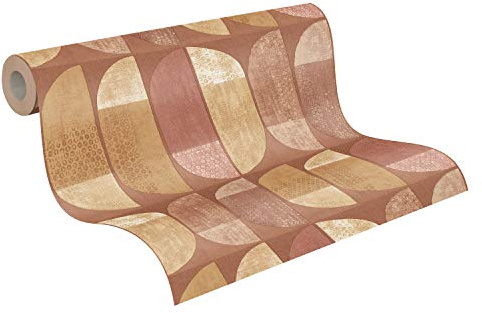 A.S. Création Vliestapete Geo Nordic geometrische Tapete 10,05 m x 0,53 m creme braun gelb 375317 37531-7