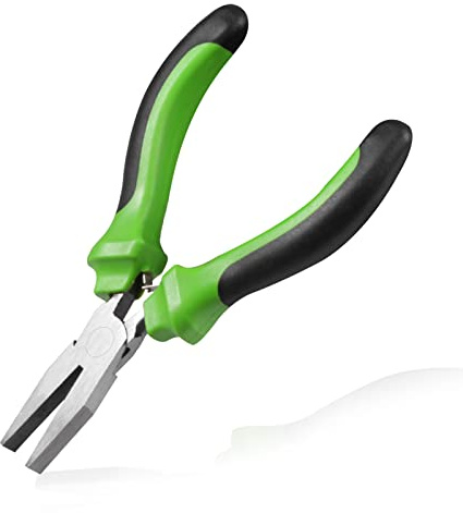 LEONTOOL Flachzange, 12,7 cm, glatte Backe, flache Nase, Entenschnabelzange mit Feder, Schmuckherstellung, Draht, Biegen, Verformen, Handwerk, Reparaturwerkzeug