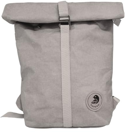 PAPERO® Rucksack aus Kraft Papier COUGAR- wasserfest & robust Daypack MINIMALISTISCH für Damen & Herren - Rolltop upcycling - für Alltag & Uni für 17 Zoll Laptop | nachhaltig (18L, grau)