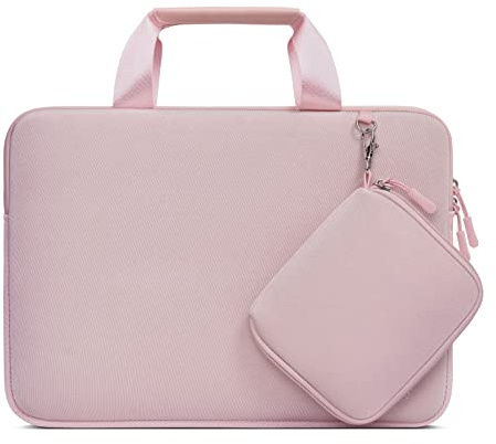 MOSISO Laptoptasche 13,3 Zoll, 13-13,3 Zoll Laptophülle Kompatibel mit MacBook Pro 14 M5 M4 M3 M2 M1, HP Dell ASUS, Neopren Schutz Laptop Tasche Hülle mit Griff&Abnehmbarer Kleine Etui, Rosa