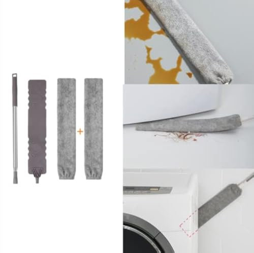 LEBEXY Gap dust Cleaner,Dehnbarer Staubwedel Duster mit Edelstahl Teleskop Stange für Schlafsofa Möbelboden Haushaltslücke Staub Ausziehbares Staubreinigungsartefakt