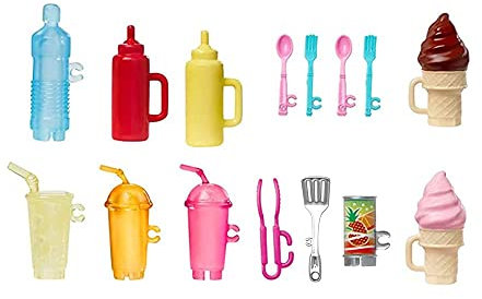 Barbie Pi ces de rechange pour poup e Fresh 'n Fun Food Truck GMW07 ~ Gobelets de rechange, cr me glac e et argenterie