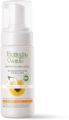 Bottega Verde - Estratti di Bellezza, Bubble Mousse Micellare, 100 ml, Detergente Viso Effetto Bolle con Camelia e Albicocca, Rimuove Trucco e Impurità, per Tutti i Tipi di Pelle