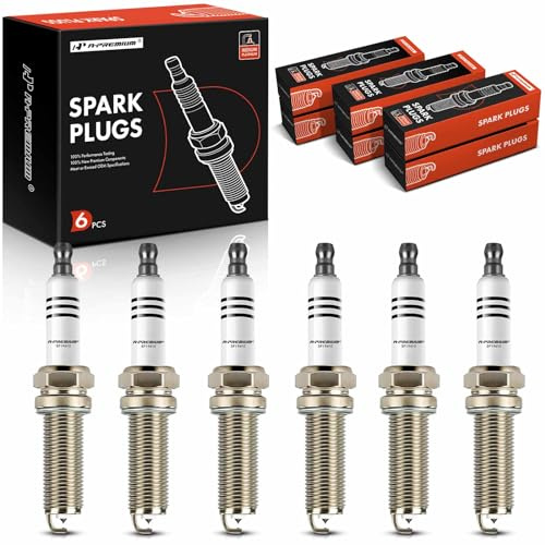 A-Premium Iridium Platinum Spark Plugs Compatible with Volkswagen Passat 2006-2018, Atlas 2018-2019, Touareg 2007-2017 & Audi Q7 2007-2010 & Porsche Cayenne 2008-2010 (Pack of 6)