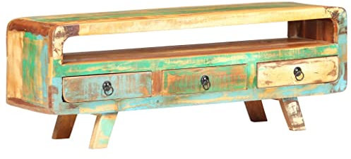 WHOPBXGAD fernsehschrank,tv Board Weiss,tv Board,fernsehschrank Weiss,TV-Schrank 117x30x41 cm Altholz Massivfernsehschrank weiß,fernseherschrank,tv Board,