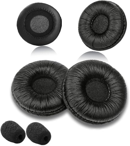 Ear Cushions for Plantronics Headset Replacement 50mm Ear Pads Compatible with Plantronics HW251N HW261N HW510 HW520 Blackwire C320 3210 3220 3320 Jabra Pro 920 9450 GN 2000 9125 Biz 2300 (4 Pack)