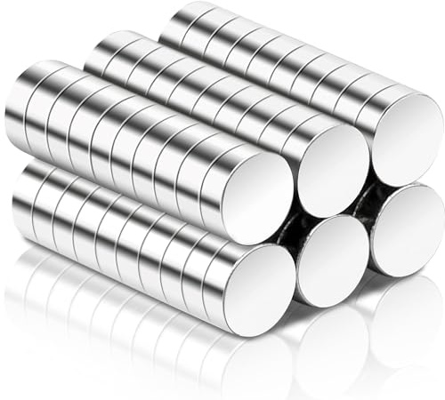 Lot de 60 petits aimants puissants - 3 x 1 mm - Mini aimants ronds en néodyme - Petits aimants puissants - Pour tableau magnétique, tableau blanc, bricolage, carte
