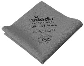 cubex professional Paños multiusos Purmicro Active de microfibra con revestimiento de PUR 38 x 35 cm para una limpieza 100% segura y eficaz (Purmicro Active Gris, 5 paños)