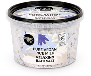 Organic Shop Bath Salt Pure Vegan Rice Milk Relaxing, 300g