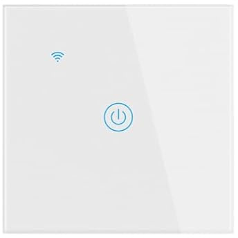 Homekit interruptor de luz inteligente, panel táctil de cristal, funciona con Homekit, control de voz Siri, función de sincronización, estándar ue, línea neutral necesaria 10A (1 gang)