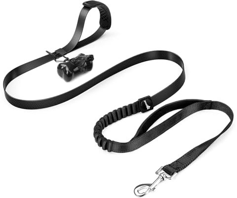 pecute Hundeleine 2M, Hält Einer Zugkraft von 100KG Stand, Verstärkte Geflochtene Nylon-Bungee-Leine, 360° Drehbarer Haken Ohne Verheddern, für Training, Spaziergänge, Camping, Outdoor-Aktivitäten