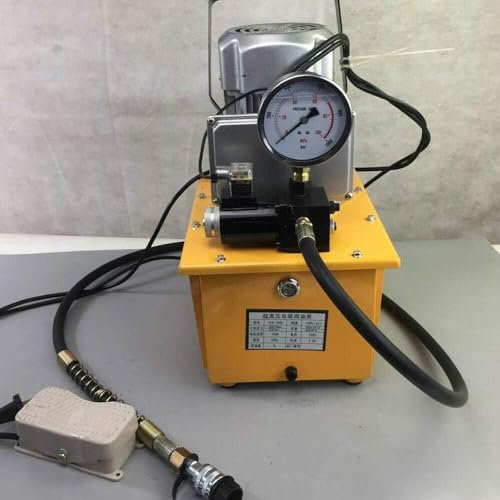 750W 2-70MPa Electric Driven Hydraulic Pump 7L 10000 PSI Pedal Solenoid Valve Control Hydraulikaggregat, für Vielzahl von hydraulischen Ausrüstungen, Pedal Magnetventil Steuerung