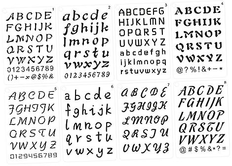 HAPINARY 8-teilige Schablonen Für Englische Buchstaben Und Zahlen Wiederverwendbar Mit Wasser Abwaschbar Mal Und Bastelbedarf Für Kunstprojekte