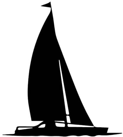 JIFENLI Autoaufkleber 13CM * 14,7CM Niedliches einfaches Schiff kleines Boot künstlerische Konzeption Segel Vinly Aufkleber Dekor Auto Aufkleber Schwarz/Silber