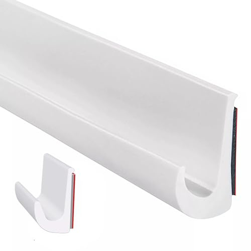 ACESOME RV Rain Gutter, Self Adhesive TPE Roof Rain Diverter for Car Vans and RVs Boat, J Shape RV Rain Gutter for Motorhome Rain, Drip Rail Trim Molding Adhesive Backing and Flexible (White 10m)