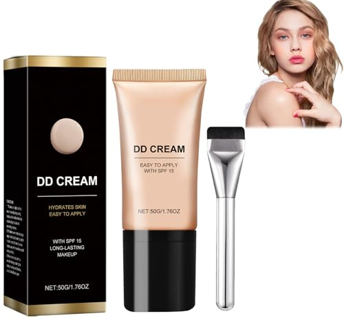 DD Cream, Base Crema Viso, Idratante Correttore Liquido Fondazione, Mantiene Il Trucco Senza Toglierlo, DD Cream Stay Matte, Leggero Senza Rimuovere Il Trucco, Bianco Avorio