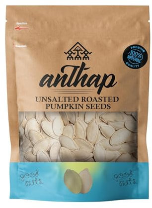 Anthap Unsalted Roasted Pumpkin Seeds, Non GMO, No Oil, Rich, Savory Flavor, Perfectly Rosted, High in Protein & Fiber, Vegan & Keto-Friendly, 700g