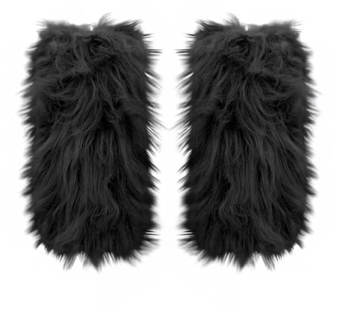 Generisch Beinstulpen Damen Furry Fuzzy Fellstulpen Bunt Plüsch-Stulpen Warme Stulpen Kawaii Beinwärmer Beistulpe Leg Warmers mit Fell Karneval Kostüm für Frauen Und Mädch
