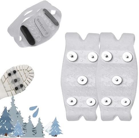 Manganstahl-Spikes rutschfeste Schuhüberzüge,Spikes Für Schuhe Winter,Schneespikes für Schuhe, rutschfeste Schnee Traktionsklampen,Für Spazieren Hikenture Walking Und Outdoor Sports Winter (hell)