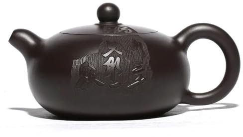 Boite Cadenas Jewelry Box Théière Tianyuan Gravée Avec Trou Boule Boue Minerai Original Célèbre Artiste, Service Thé, Théière Argile Violette 180ml, Entièrement Faite La Main Boite Rangement Bijoux