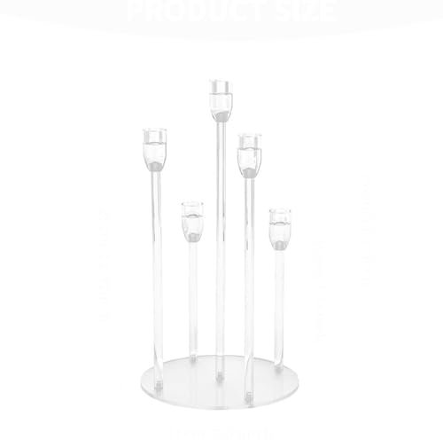 Einzigartiger, luxuriöser Yageli-Kerzenhalter | eleganter Kerzenständer aus klarem Glas für Heimdekoration | Spitzkerzenhalter und Kandelaber im Lieferumfang enthalten