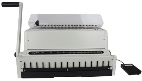 Bindegerät, Elektrische Eisenring-Stanz- und Bindemaschine, Tischkalender-Bindemaschine, Vollziehmesser-Stanzmaschine, Industriequalität, für A4, A5 oder kleinere Formate(Square hole)