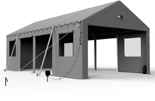 Tenda da garage per auto, 3 x 5 m, impermeabile, con ante laterali, robusta tenda per auto, moto, eventi all'aperto