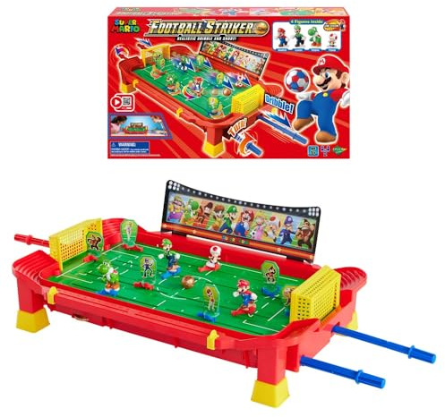 EPOCH Games - 7604 Super Mario Football Striker - Party Game, Tischfußballspiel mit Super Mario Figuren, Geschicklichkeitsspiel, Kicker für Kinder ab 5 Jahren