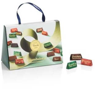 Venchi - Cofanetto Regalo Borsina Gianduiotti, con Cioccolatini Gianduiotti Assortiti, con Nocciola Piemonte IGP, 150 Gr, Senza glutine, Senza Coloranti, Senza Conservanti, Idea Regalo