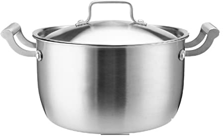GAOBINGB Olla sopera Multifuncional de 24 cm: Acero Inoxidable 304 de 5 Capas, Gruesa, de Gran Capacidad y con Tapa, Compatible con Todo Tipo de cocinas, Ideal para cocinar al Vapor.