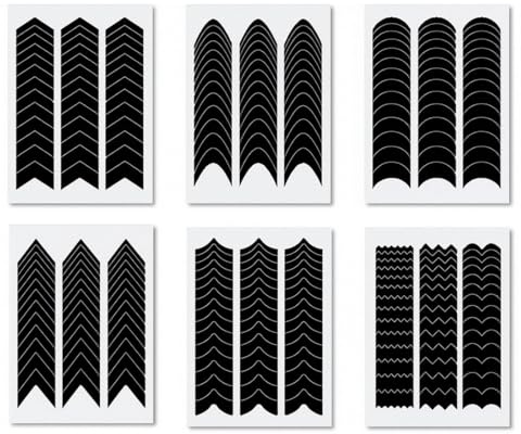 ZORVYN 6PCS Fogli Francese Adesivi Unghie Nails Art, Fogli French Adesivi Per Manicure, Stickers Unghie Autoadesivi, Accessori Unghie, Stencil per Manicure Francese