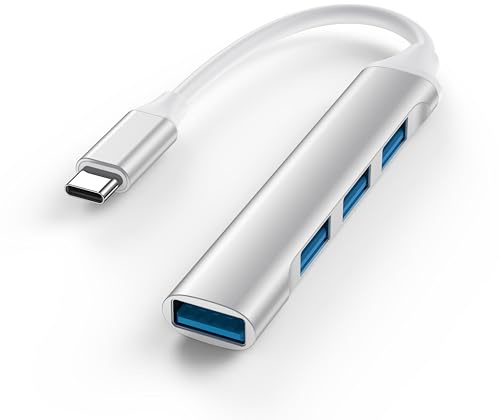 Tobfit USB C Hub 3.0, Multiport Hub 4 Ports USB Adapter für MacBook/iPad Pro, iMac, Surface Pro, PC, Laptop, Tablets, Tastatur, Maus, Flash Drive, Mobile HDD 8cm(USB C)