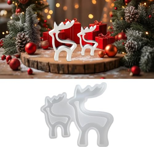 KLINNA Stampi per candele di Natale | Novità stampi per versare candele e gesso | Stampo flessibile in silicone per decorazioni fai da te e regali
