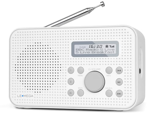 LEMEGA PR2 GO DAB & FM Radio, Portable Compact, Rechargeable, Stone Gray