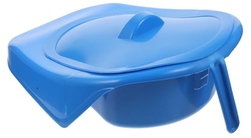 Toyvian Plastik bettpfanne mit Deckel Leichter Kompakter Sitzbadewanne ersatz für Ältere Bettlägerige und Schwangere Patienten Glatte Oberfläche Einfach zu Reinigen für Wochenbettpflege