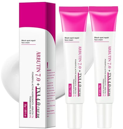 Arbutin 7% + Tranexamsäure 4% Creme,Dark Spot Glow Cream,Anti Pigmentflecken Gesicht Whitening Cream, Koreanische Skincare Hautpflege Serum mit Glutathion, 30ml